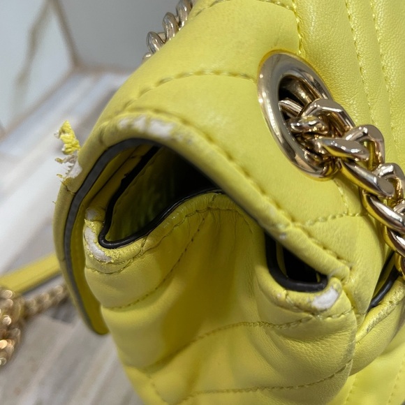 Michael Kors 35SOGP6F2U Peyton Medium Shoulder Flap Vegan Faux Sunshine - Picture 11 of 16